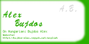 alex bujdos business card